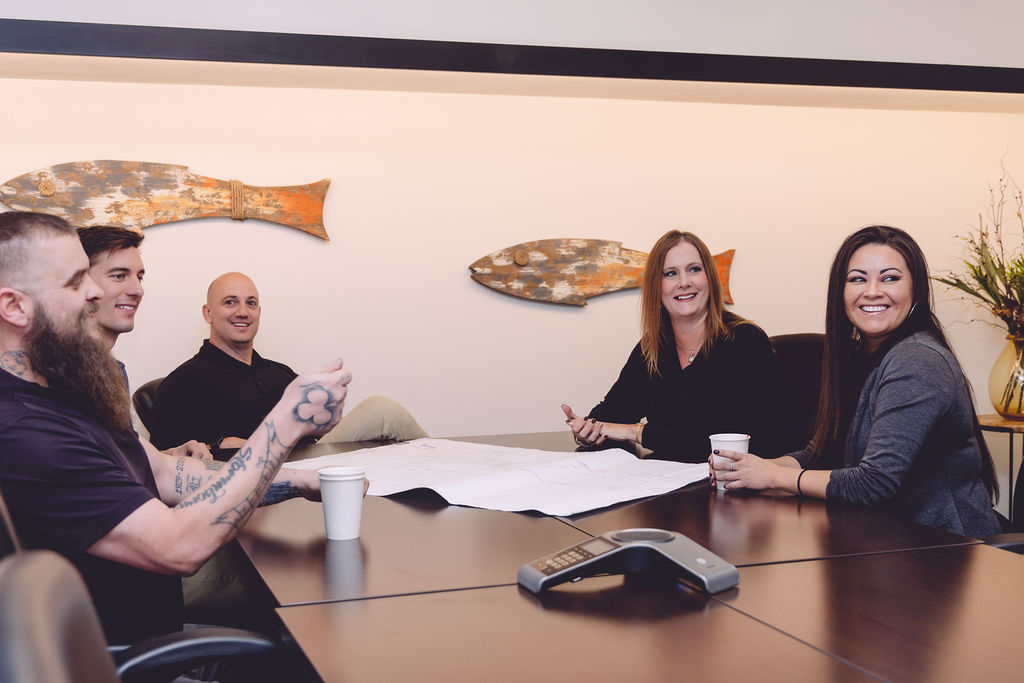 Vemco departments meeting in conference room